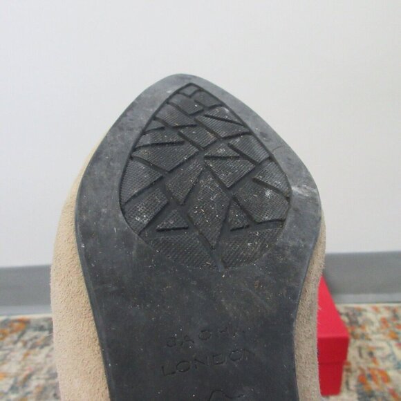 Sacha London Cindi Women Slides Size 7 Taupe Beaded Pointed Toe Low Heels 734 - Picture 8 of 12